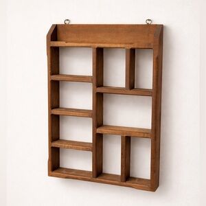 Wooden Wall Display Shelf - Brown